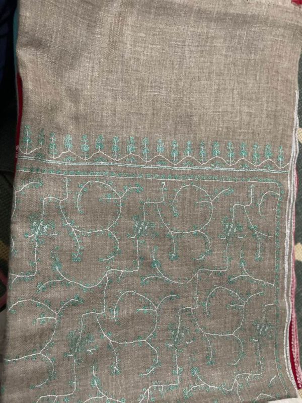 Kashmiri Shawl with hand Sozni?Embroidery by Safoora NRSRC417781-0100