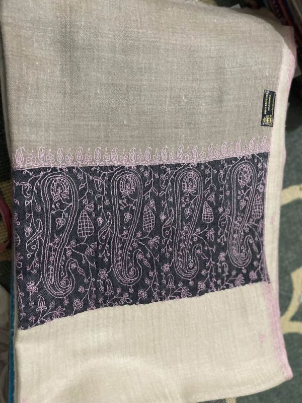 Kashmiri Shawl with hand Sozni?Embroidery by Safoora NRSRC417781-0120