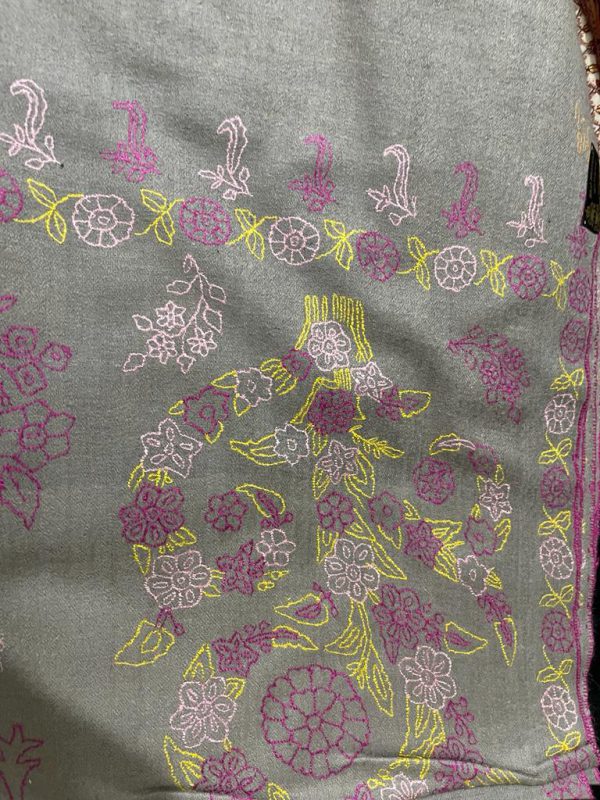Kashmiri Shawl with hand Sozni?Embroidery by Safoora NRSRC417781-0055